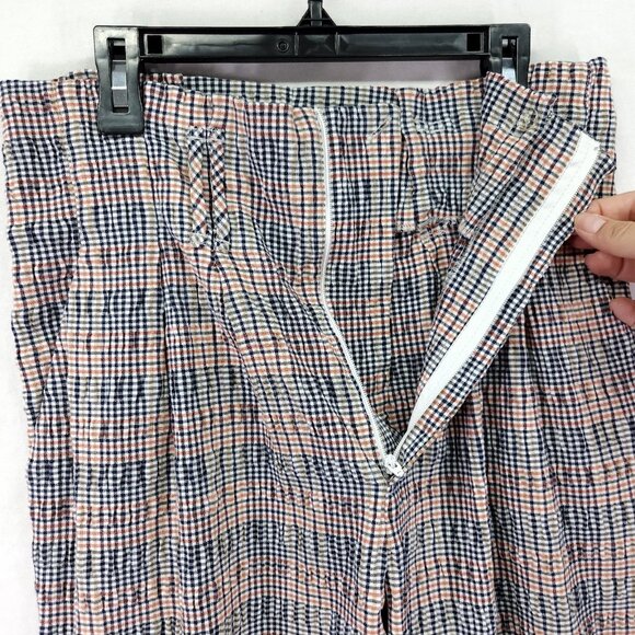 Maeve Anthropologie Hazelle Plaid Slim Pants Size 4 Paperbag High Waist Trousers - Picture 4 of 16